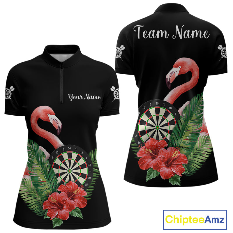Personalized Tropical Flamingo Darts Shirt For Women, Funny Darts Jerseys Custom Darts Gifts TDM4327