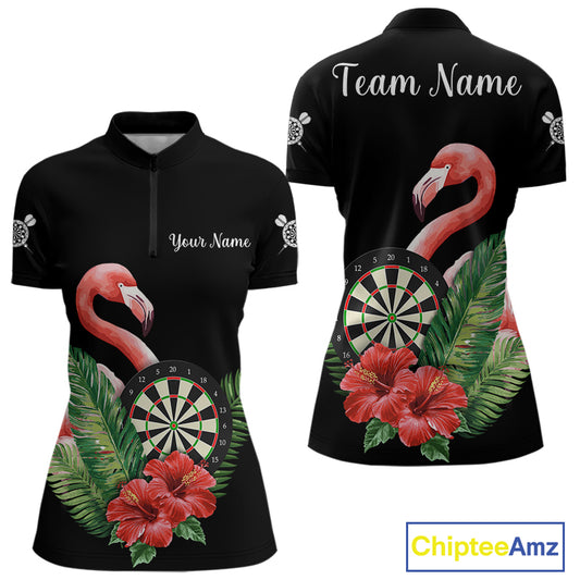 Personalized Tropical Flamingo Darts Shirt For Women, Funny Darts Jerseys Custom Darts Gifts TDM4327