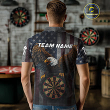 Load image into Gallery viewer, Personalized Grunge American Flag Patriotic Dart Shirts For Men Custom Eagle Darts Team Jersey TDM4191