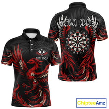 Load image into Gallery viewer, Personalized Phoenix Dartboard Wings Men&#39;s Dart Shirts Custom Red And Black Darts Team Jerseys TDM4118