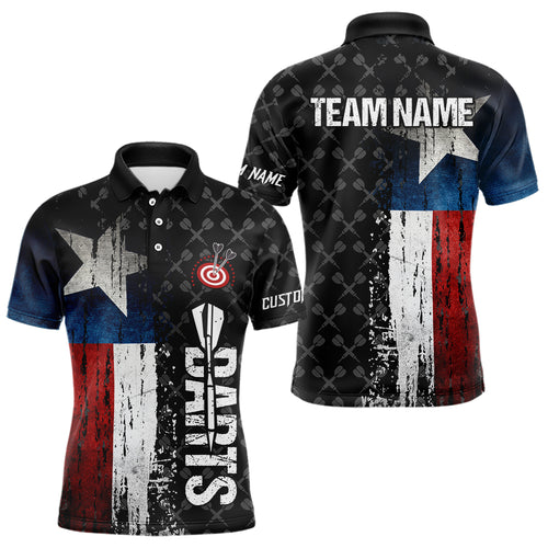 Grunge Vintage Texas Flag Custom Retro Dart Shirts For Men, Pride Team Patriotic Dart Jerseys TDM3692