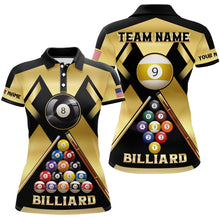 Load image into Gallery viewer, Personalized Yellow Billiard Ball 8 Ball 9 Sport Jerseys For Women, Unique Billiard Shirts For Team TDM2039