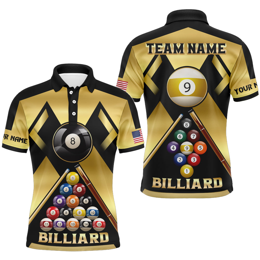 Personalized Yellow Billiard Ball 8 Ball 9 Sport Jerseys For Men, Unique Billiard Shirts For Team TDM2039