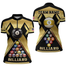 Load image into Gallery viewer, Personalized Yellow Billiard Ball 8 Ball 9 Sport Jerseys For Women, Unique Billiard Shirts For Team TDM2039