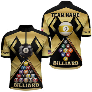 Personalized Yellow Billiard Ball 8 Ball 9 Sport Jerseys For Men, Unique Billiard Shirts For Team TDM2039