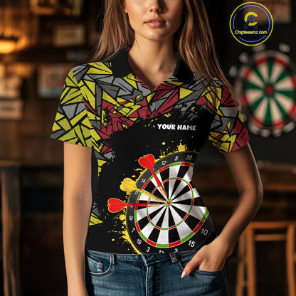 Personalized Graffiti Dart Shirt For Women Custom Funny Darts Jersey Team Polo & Quarter Zip TDM4217