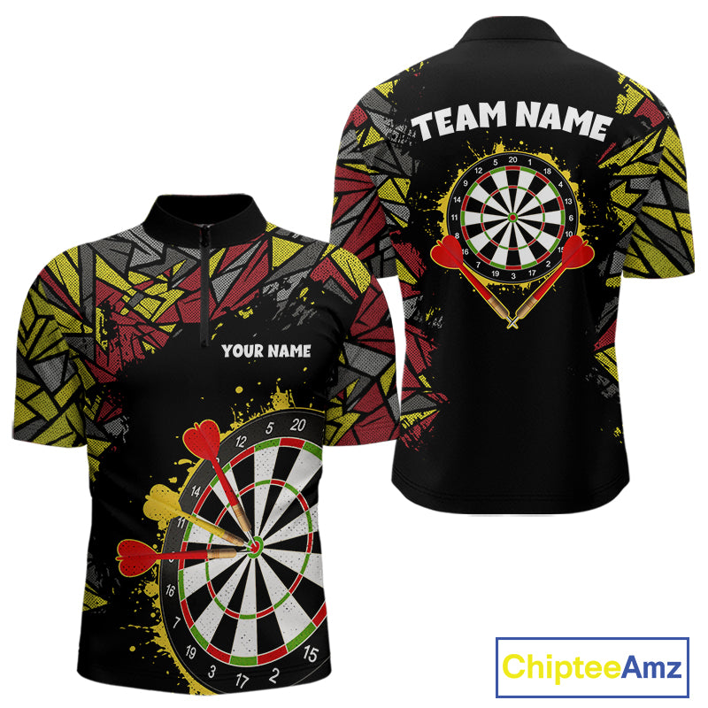 Personalized Graffiti Dart Shirt For Men Custom Funny Darts Jersey Team Polo & Quarter Zip TDM4217