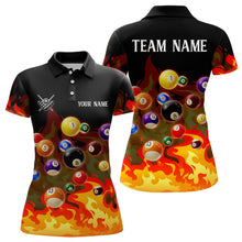 Load image into Gallery viewer, Orange 3D Billiard Balls Fire Flame Custom Billiard Shirts For Women, Billiard League Team Jerseys TDM3329