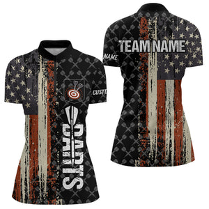 Vintage American Flag Darts Shirt For Women Custom Darts Jersey Pocket Option TDM3516