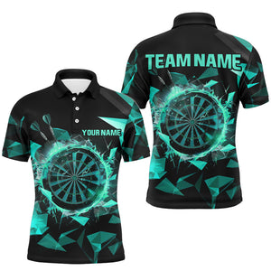 Personalized Turquoise Darts Board 3D Printed Men Polo & Quarter-Zip Shirts, Darts Team Jerseys TDM1743