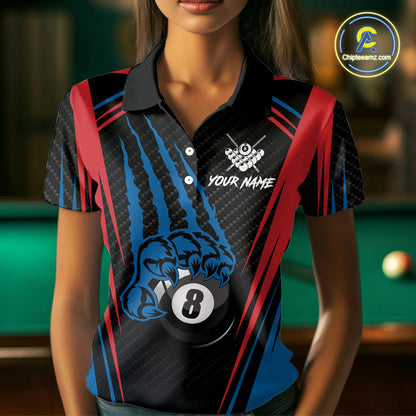 Personalized Scratch 8 Ball Pool Billiard Shirt For Women, Billiard Jerseys Team Polo & 1/4 Zip TDM4333