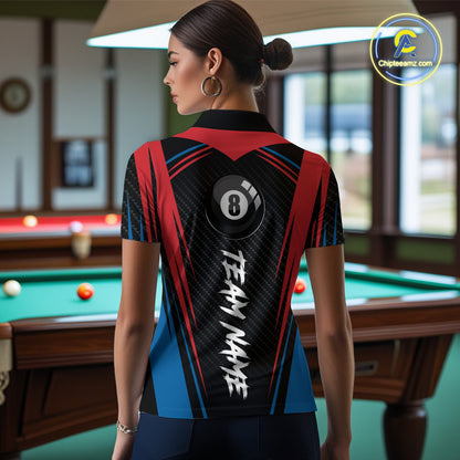 Personalized Scratch 8 Ball Pool Billiard Shirt For Women, Billiard Jerseys Team Polo & 1/4 Zip TDM4333