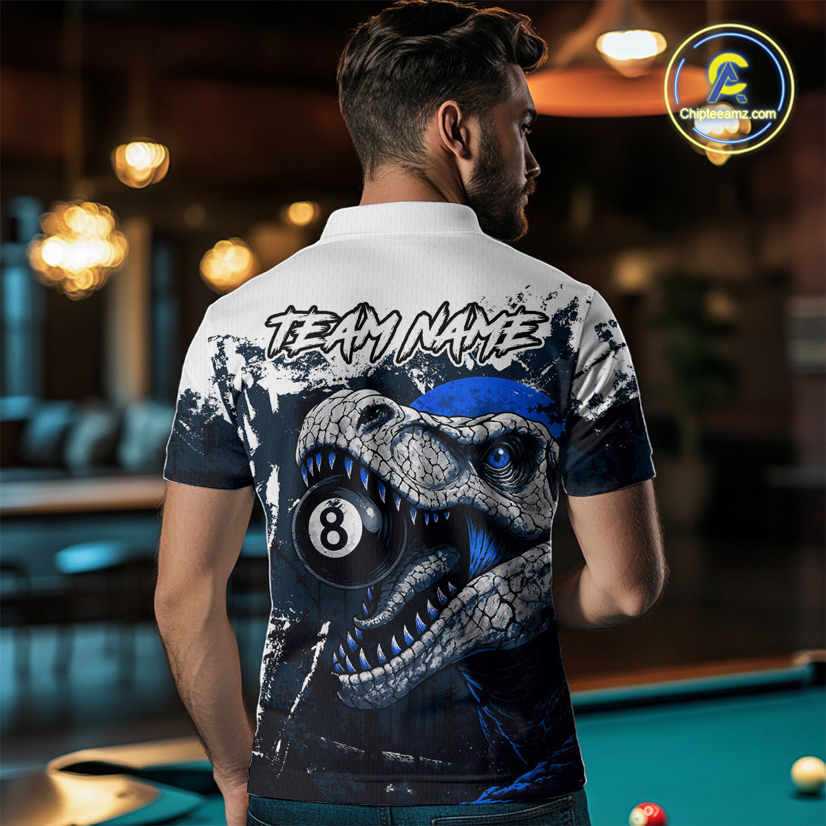 Personalized Sauropod 8 Ball Billiard Shirt For Men Custom Billiard Team Shirts, Pool Jersey |Blue TDM4767