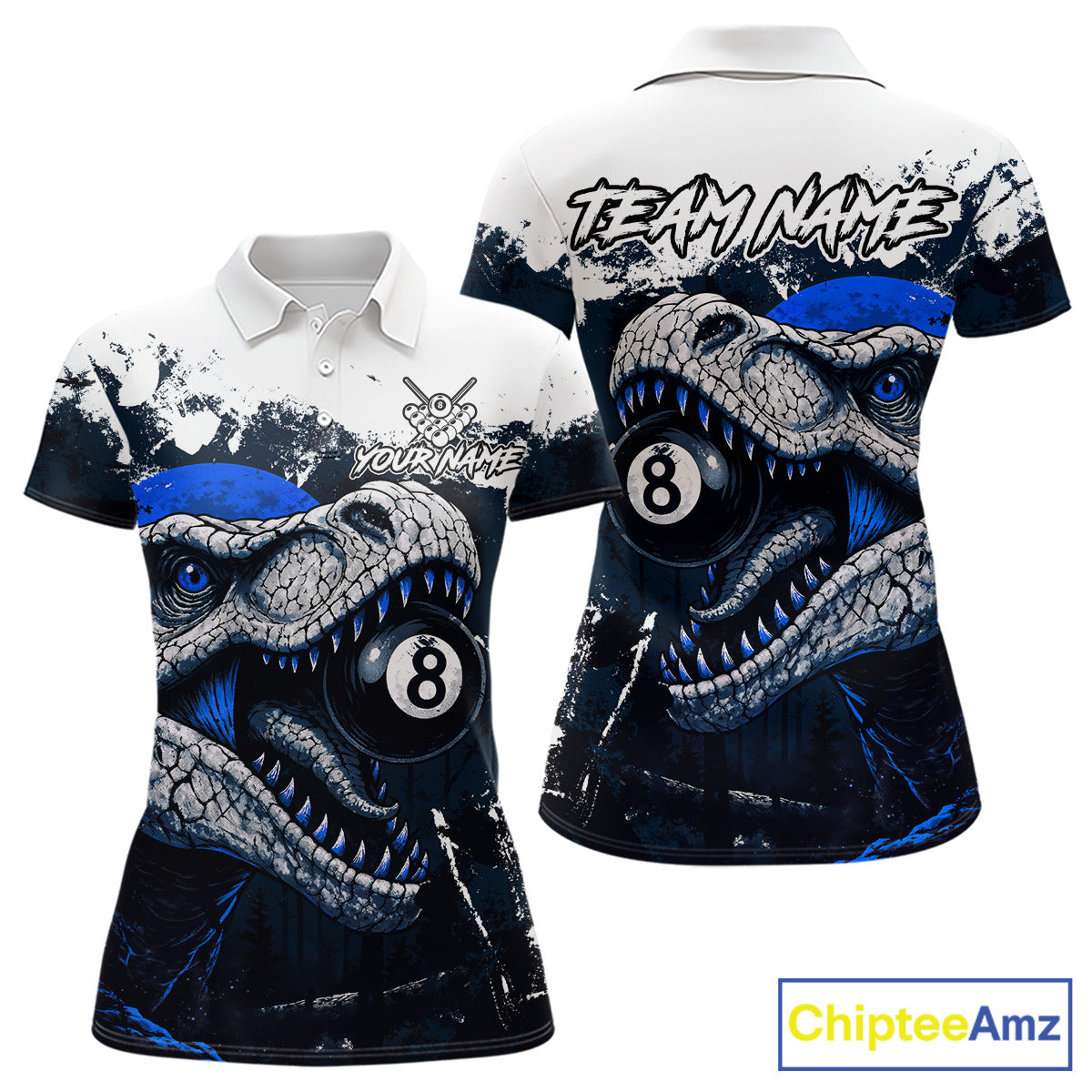 Personalized Sauropod 8 Ball Billiard Shirt For Women Custom Billiard Team Shirts, Pool Jersey |Blue TDM4767