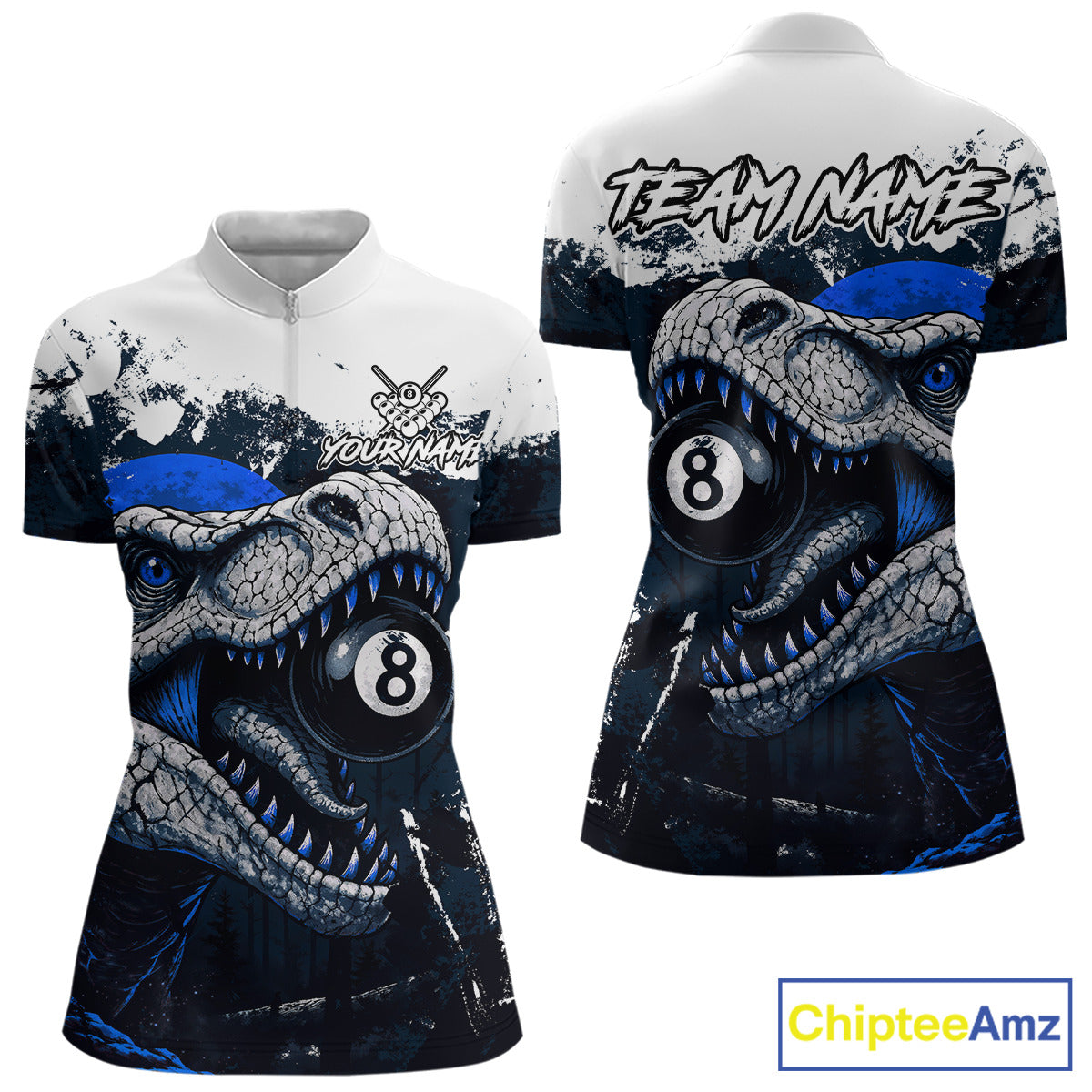 Personalized Sauropod 8 Ball Billiard Shirt For Women Custom Billiard Team Shirts, Pool Jersey |Blue TDM4767