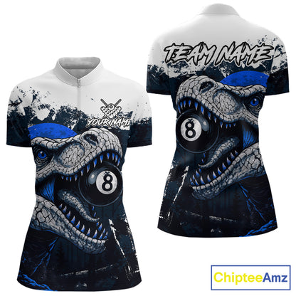 Personalized Sauropod 8 Ball Billiard Shirt For Women Custom Billiard Team Shirts, Pool Jersey |Blue TDM4767