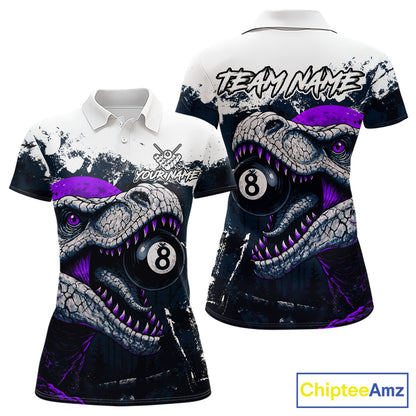 Personalized Sauropod 8 Ball Billiard Shirt For Women Custom Billiard Team Shirt, Pool Jersey|Purple TDM4768