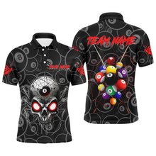 Load image into Gallery viewer, Personalized Skull Spider Billiard Balls Men Polo &amp; Quarter-Zip Shirts Custom Billiard Team Jerseys TDM1746