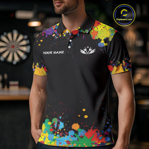 Funny Colorful Darts Shirt With Pocket Option For Men Custom Darts Jersey TDM4620