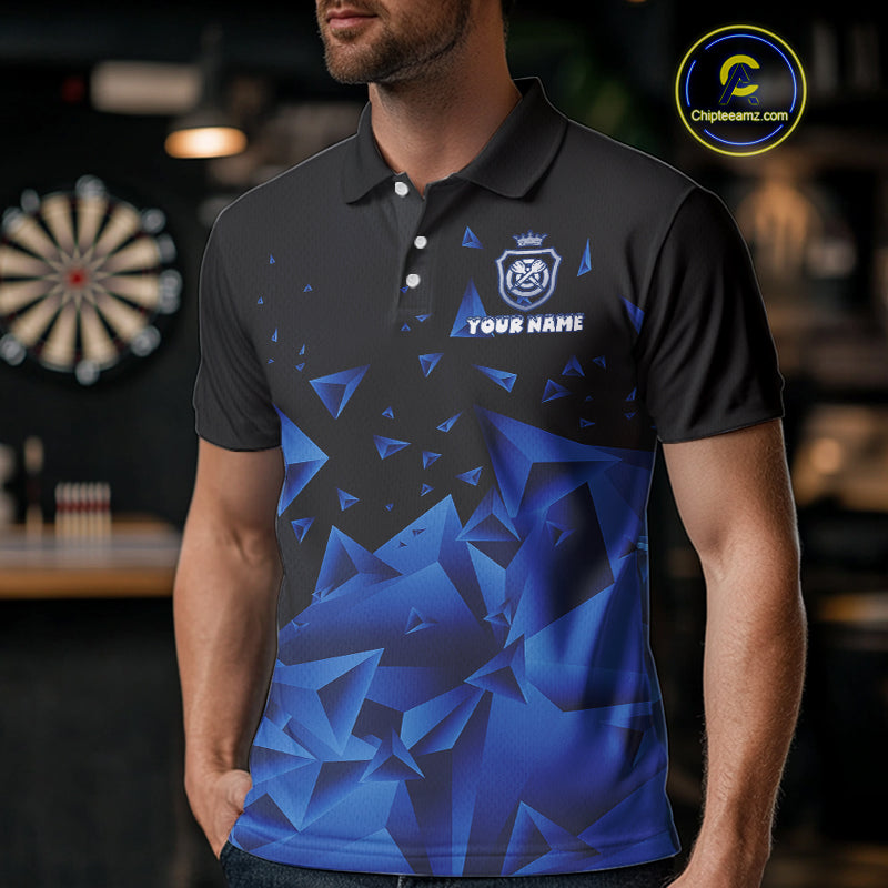 Funny Blue Icy Darts Shirt For Men Custom Darts Team Jersey Polo & Quarter Zip, Darts Gifts TDM4674