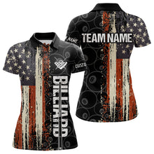 Load image into Gallery viewer, Vintage American Flag 8 Ball Pool Billiard Shirt For Women Custom Patriotic Billiard Team Jersey TDM5429