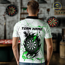 Load image into Gallery viewer, White Grunge Wolf Dart Shirt &amp; Pocket Option Custom Men&#39;s Dart Jersey|Green TDM5442