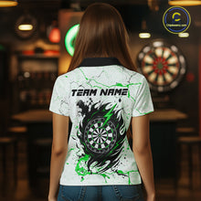 Load image into Gallery viewer, White Grunge Wolf Dart Shirt &amp; Pocket Option Custom Women&#39; Dart Jersey|Green TDM5442