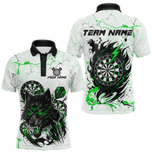 Load image into Gallery viewer, White Grunge Wolf Dart Shirt &amp; Pocket Option Custom Men&#39;s Dart Jersey|Green TDM5442