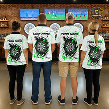Load image into Gallery viewer, White Grunge Wolf Dart Shirt &amp; Pocket Option Custom Men&#39;s Dart Jersey|Green TDM5442