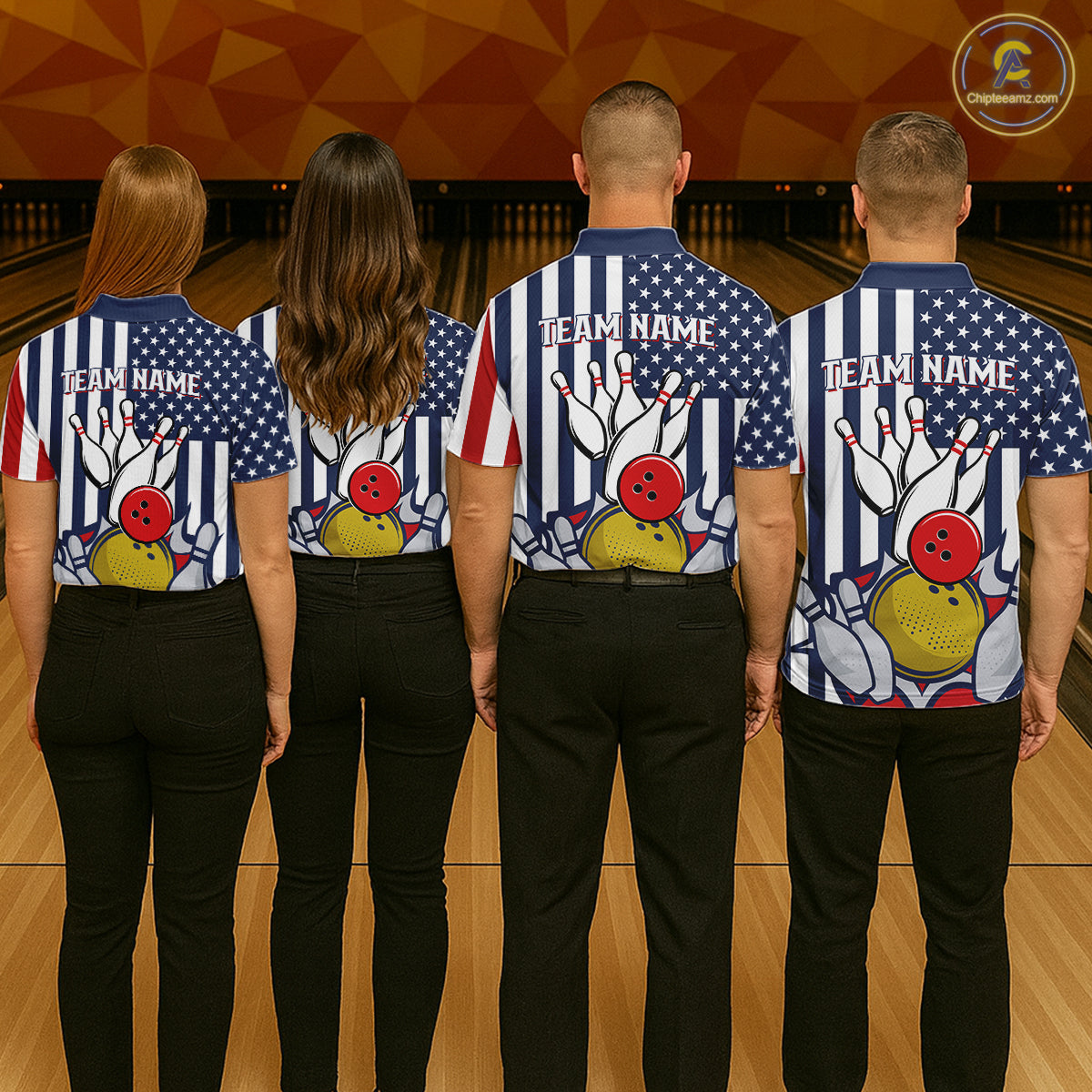 Custom Bowling Balls American Flag Bowling Shirt For Men, Patriotic Bowling Jersey Polo & 1/4 Zip TDM6517