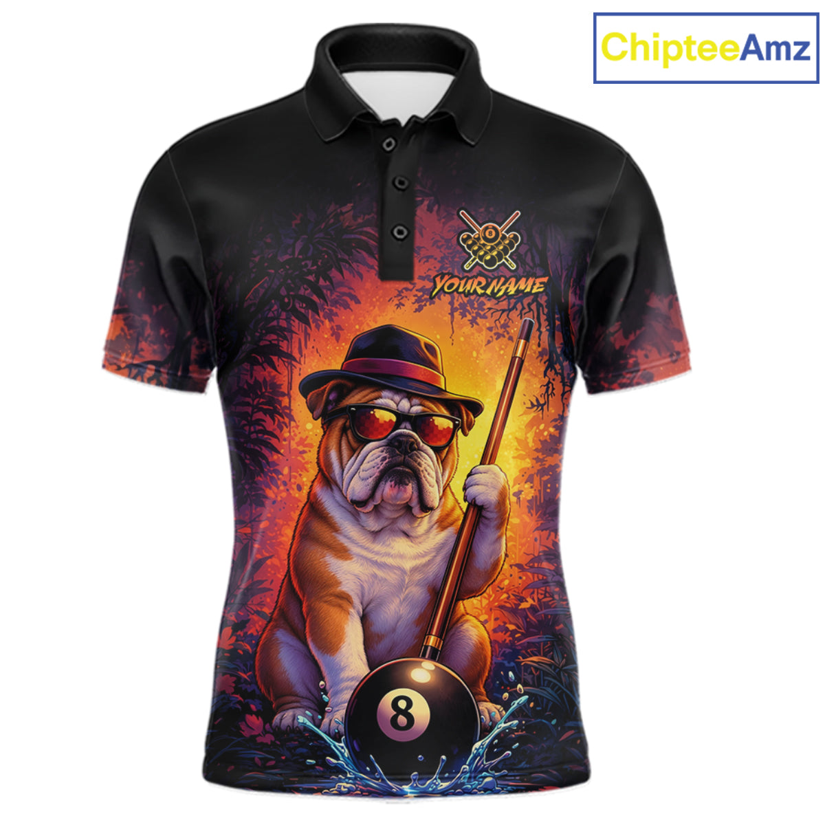 Personalized Vintage Funny Bulldog 8 Ball Billiard Shirt For Men, Pool Team Jersey Polo & 1/4 Zip TDM7515