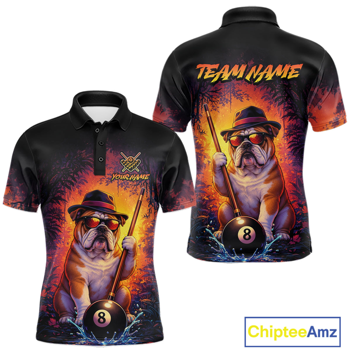 Personalized Vintage Funny Bulldog 8 Ball Billiard Shirt For Men, Pool Team Jersey Polo & 1/4 Zip TDM7515