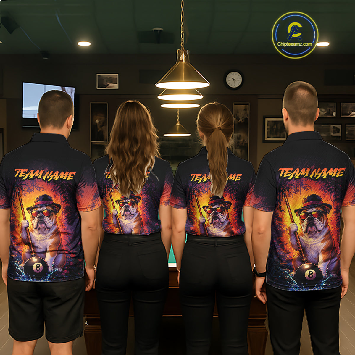 Personalized Vintage Funny Bulldog 8 Ball Billiard Shirt For Men, Pool Team Jersey Polo & 1/4 Zip TDM7515