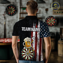 Load image into Gallery viewer, Funny Beer American Flag Darts Shirt For Men Custom Patriotic Darts Jersey Team Polo &amp; 1/4 Zip TDM5949