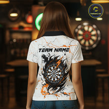 Load image into Gallery viewer, White Grunge Wolf Dart Shirt &amp; Pocket Option Custom Women's Dart Jersey|Orange TDM5511