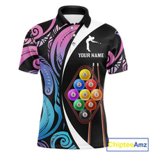 Load image into Gallery viewer, Personalized Tribal 9 Ball Billiard Shirt For Men Custom 9 Ball Pool Team Jersey Polo &amp; 1/4 Zip TDM6128
