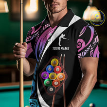 Load image into Gallery viewer, Personalized Tribal 9 Ball Billiard Shirt For Men Custom 9 Ball Pool Team Jersey Polo &amp; 1/4 Zip TDM6128