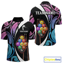 Load image into Gallery viewer, Personalized Tribal 9 Ball Billiard Shirt For Men Custom 9 Ball Pool Team Jersey Polo &amp; 1/4 Zip TDM6128
