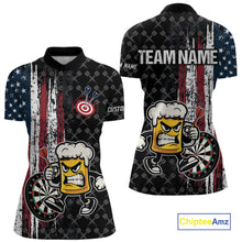 Load image into Gallery viewer, Funny Angry Beer Grunge American Flag Darts Shirt For Women Custom Patriotic Darts Team Jersey TDM5563