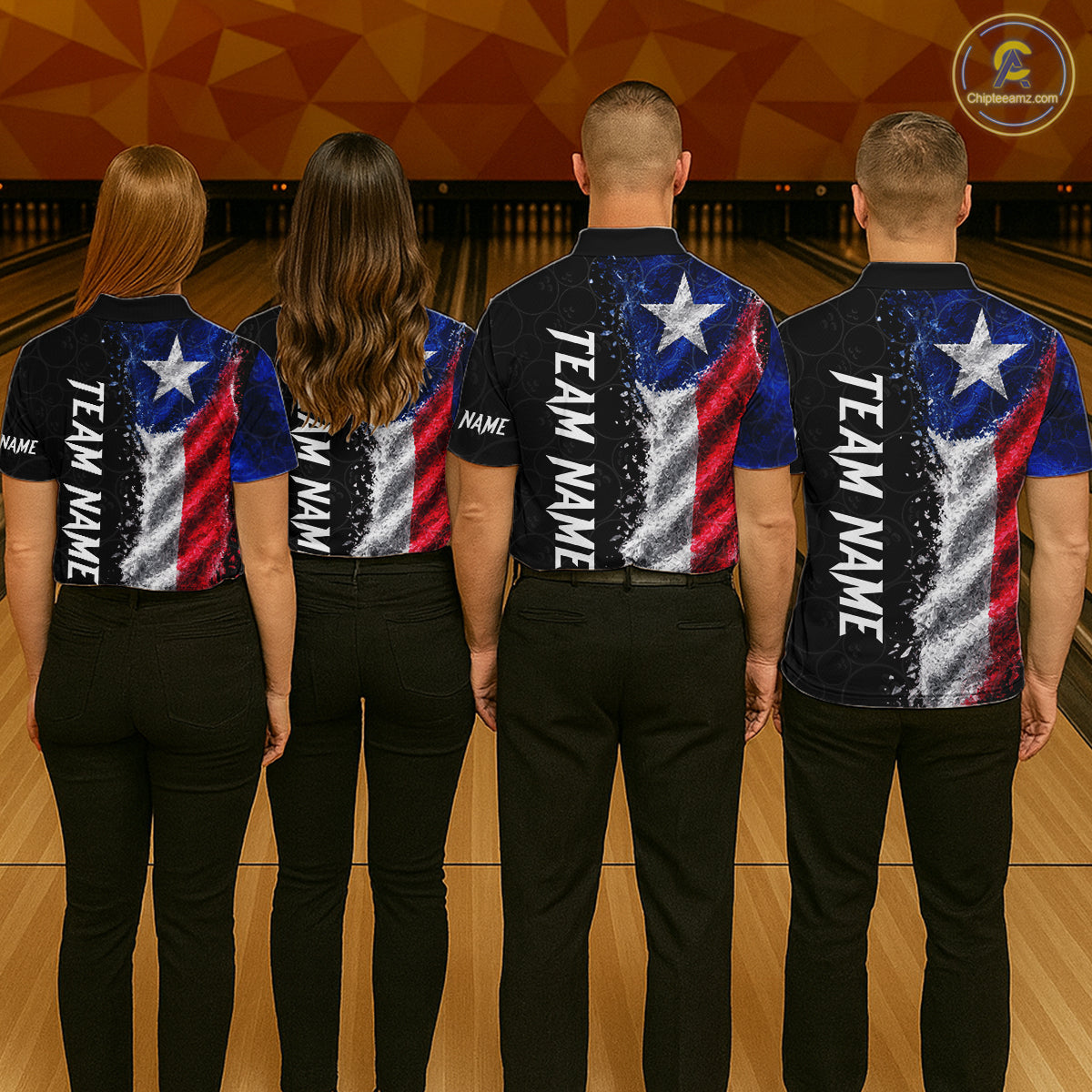 Custom Texas Flag Bowling Shirt, Patriotic Bowling Team Jersey Polo & Quarter Zip For Women TDM7358