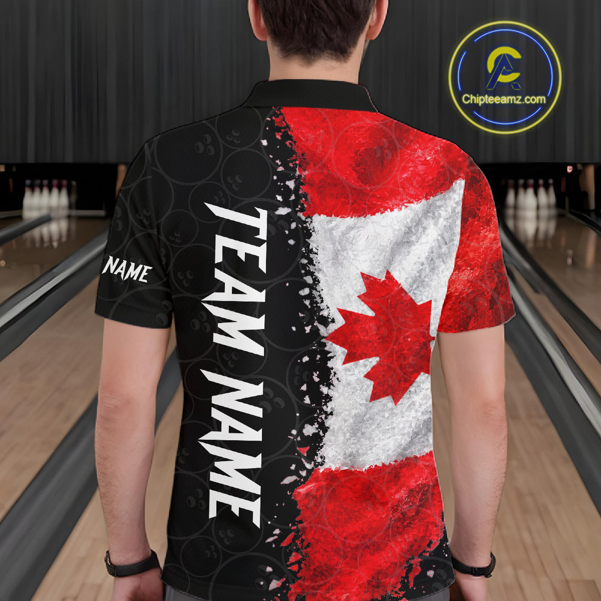 Custom Canada Flag Bowling Shirt, Patriotic Bowling Team Jersey Polo & Quarter Zip For Men TDM7359