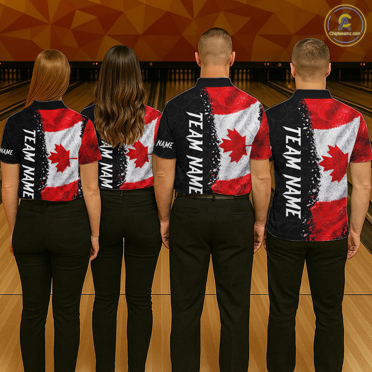 Custom Canada Flag Bowling Shirt, Patriotic Bowling Team Jersey Polo & Quarter Zip For Women TDM7359