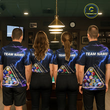 Load image into Gallery viewer, Blue Purple 8 Ball Thunder Lightning Billiard Shirt For Men Custom Pool Team Jersey Polo, 1/4 Zip TDM5982