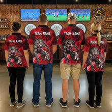 Load image into Gallery viewer, Red Flaming Wolf Darts Shirt For Women Custom Darts League Jersey Team Polo &amp; Quarter Zip TDM5359
