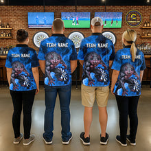 Load image into Gallery viewer, Blue Flaming Wolf Darts Shirt For Women Custom Darts League Jersey Team Polo &amp; Quarter Zip TDM5360