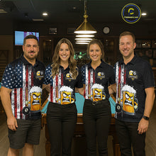 Load image into Gallery viewer, Funny Angry Beer 8 Ball &amp; 9 Ball Billiard Shirt For Women Custom American Flag Pool Team Jersey TDM5636