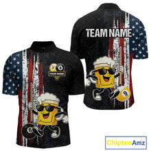 Load image into Gallery viewer, American Flag 8 Ball &amp; 9 Ball Pool Funny Beer Billiard Shirt For Men Custom Billiard Team Jersey TDM5637