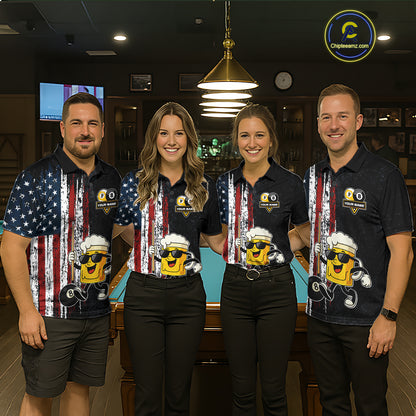 American Flag 8 Ball & 9 Ball Pool Funny Beer Billiard Shirt For Women Custom Billiard Team Jersey TDM5637