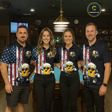 Load image into Gallery viewer, American Flag 8 Ball &amp; 9 Ball Pool Funny Beer Billiard Shirt For Men Custom Billiard Team Jersey TDM5637