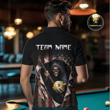 Load image into Gallery viewer, Grim Reaper 8 Ball &amp; 9 Ball Pool American Flag Billiard Shirt For Men Custom Billiard Team Jersey TDM5638